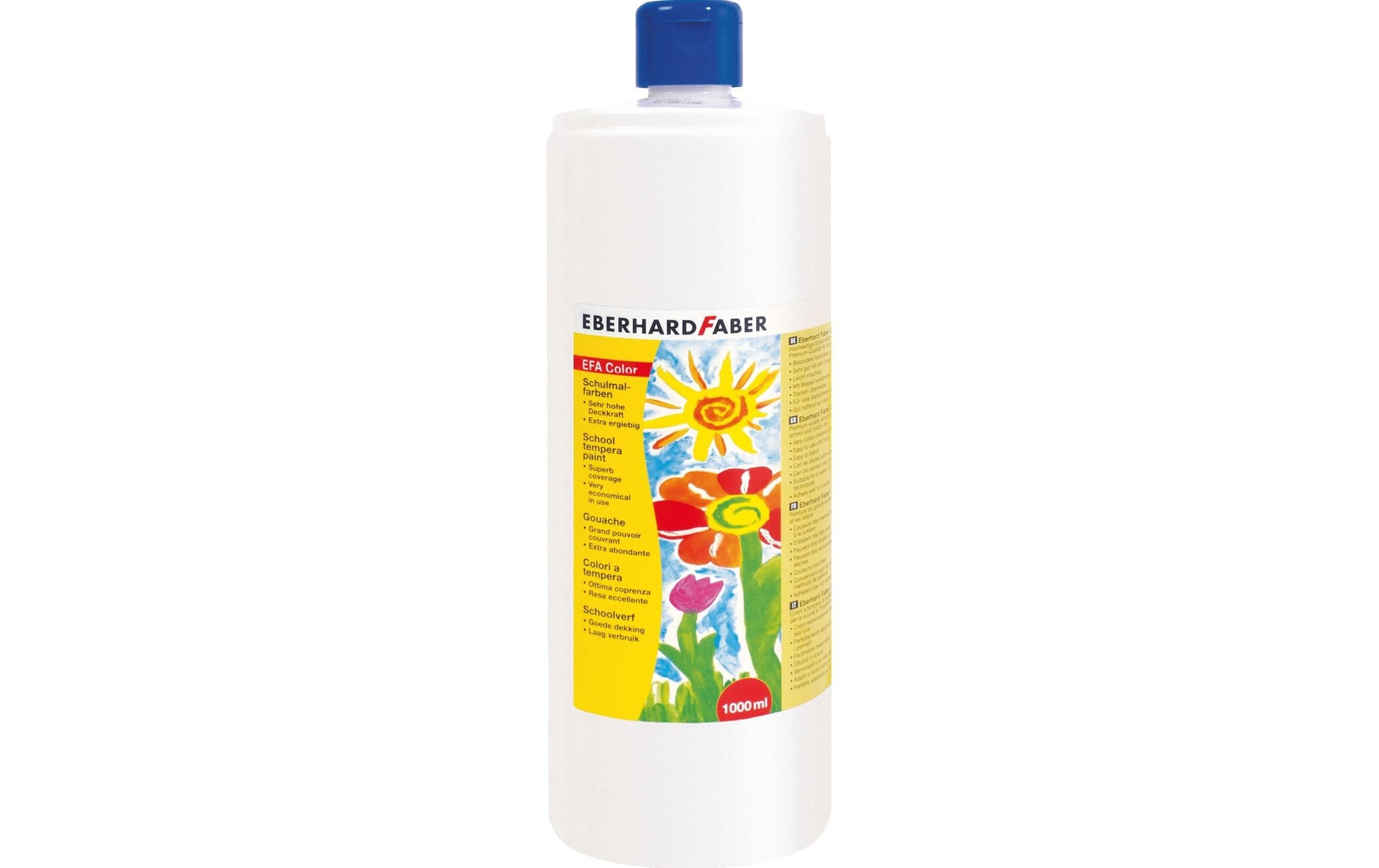 Eberhard Faber Gouache – weiss, 1000 ml, für Papier, Karton & Holz