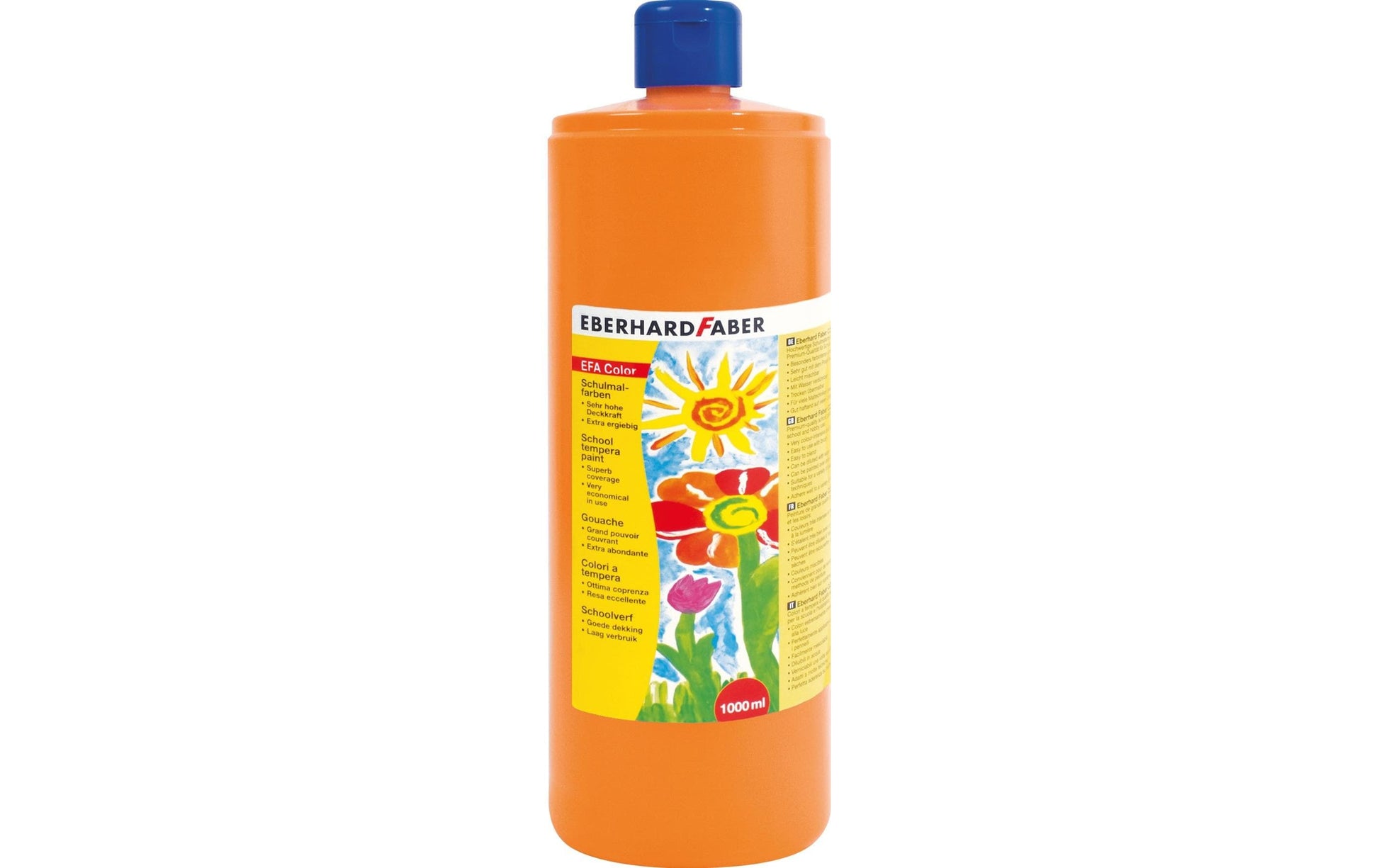 Eberhard Faber Gouache – dunkles Kadmiumorange, 1000 ml, für Papier, Karton & Holz