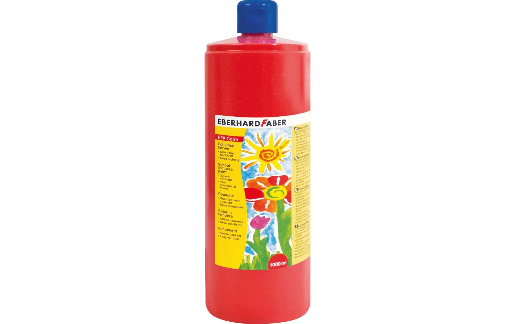 Eberhard Faber Gouache – Hellgeraniumrot, 1000 ml, für Papier & Karton & Holz