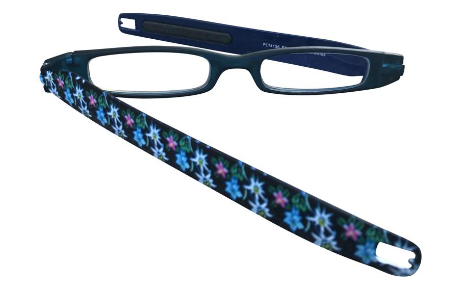 Figoline Lesebrille Edelweiss +2,5 dpt – Gläser transparent, Kunststoff, Blau