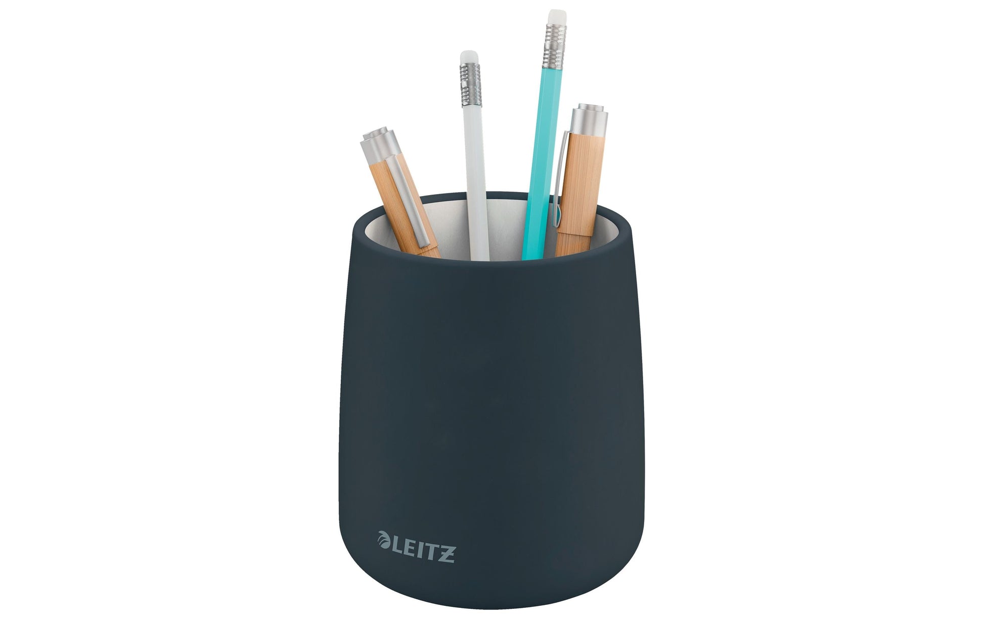 Leitz Stiftehalter – 1 Fach, Keramik, grau, Ø 87 × 105 mm, 1 Stück