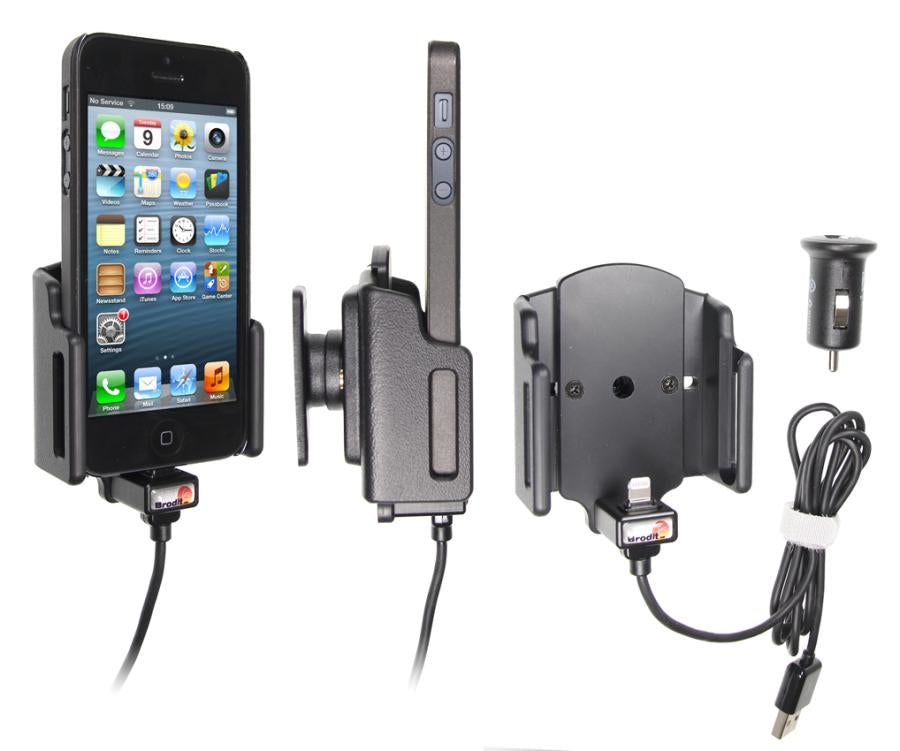 Brodit Auto-Halterung mit Zigarettenanzünder – für iPhone 5 – Schwarz