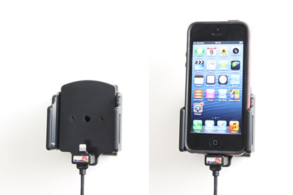 Brodit 527502 Kfz-Ladehalterung – Schraubbefestigung, USB-A ×2 (QC 3.0, 2,4 A) – für iPhone – Schwarz