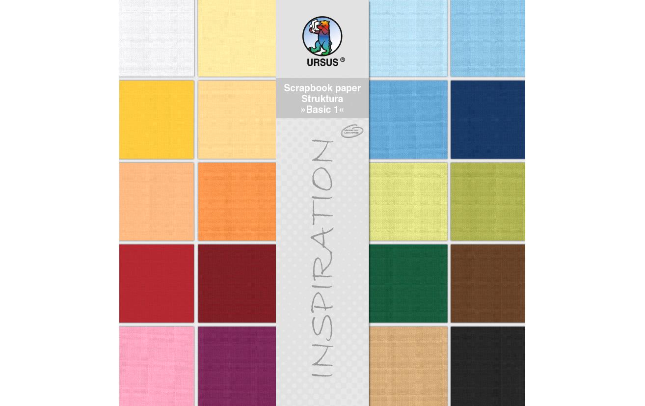 URSUS Fotokarton Leinenstruktur – 30,5 × 30,5 cm, Mehrfarbig, 220 g/m² – 20 Blatt