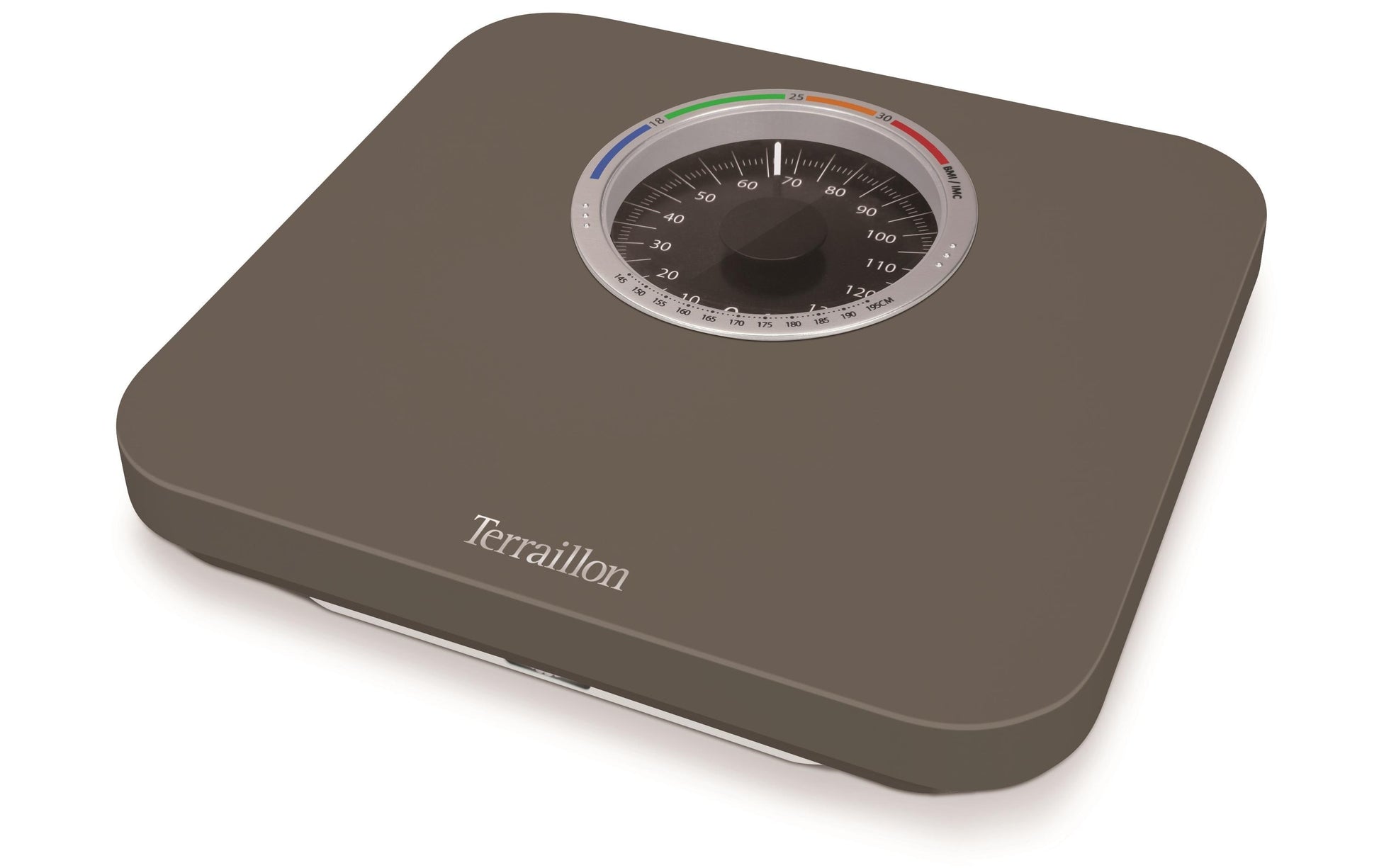 Terraillon Mechanische Personenwaage Nautic Up 13908 – 150 kg – 29 × 27 cm, Grau, Kunststoff