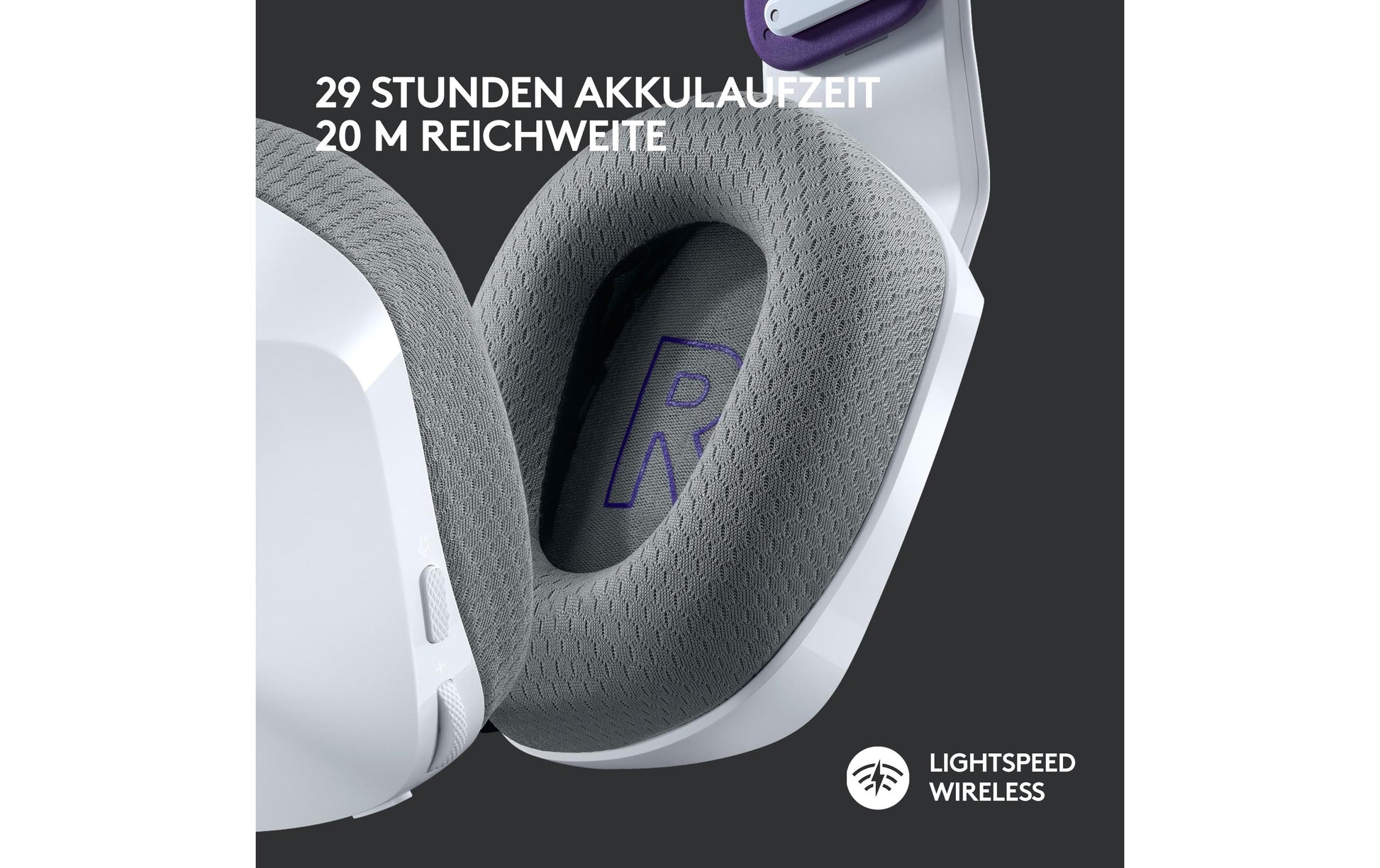 Logitech G G733 Gaming-Headset – Over-Ear, Stereo, Kabellos, mit USB-A-Dongle, Weiss