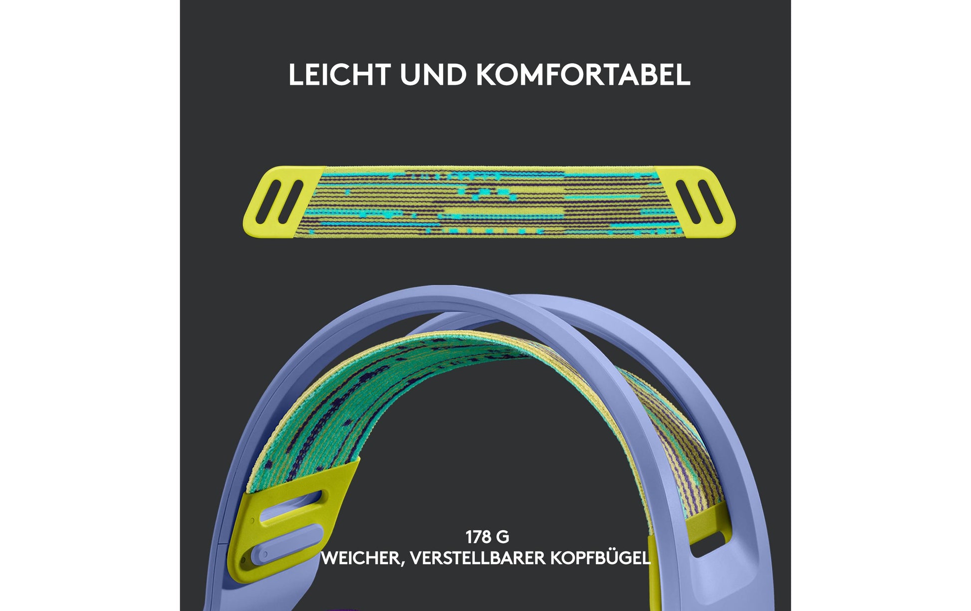 Logitech G G733 LIGHTSPEED Gaming-Headset – Over-Ear, Kabellos, mit USB-A-Dongle, Violett
