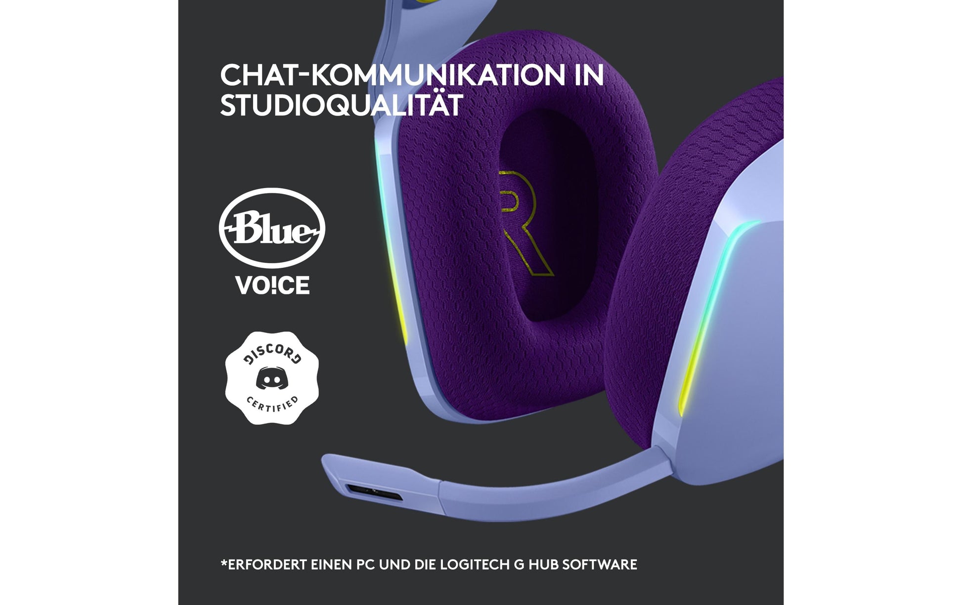 Logitech G G733 LIGHTSPEED Gaming-Headset – Over-Ear, Kabellos, mit USB-A-Dongle, Violett