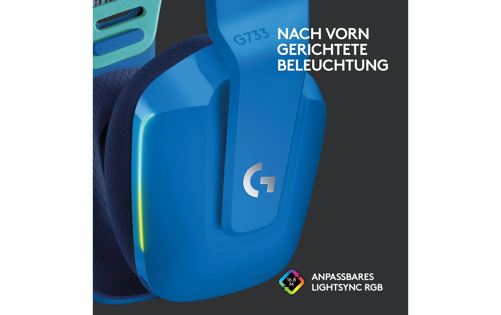 Logitech G G733 LIGHTSPEED Gaming-Headset – Over-Ear, Stereo, Kabellos, mit USB-A-Dongle, Blau