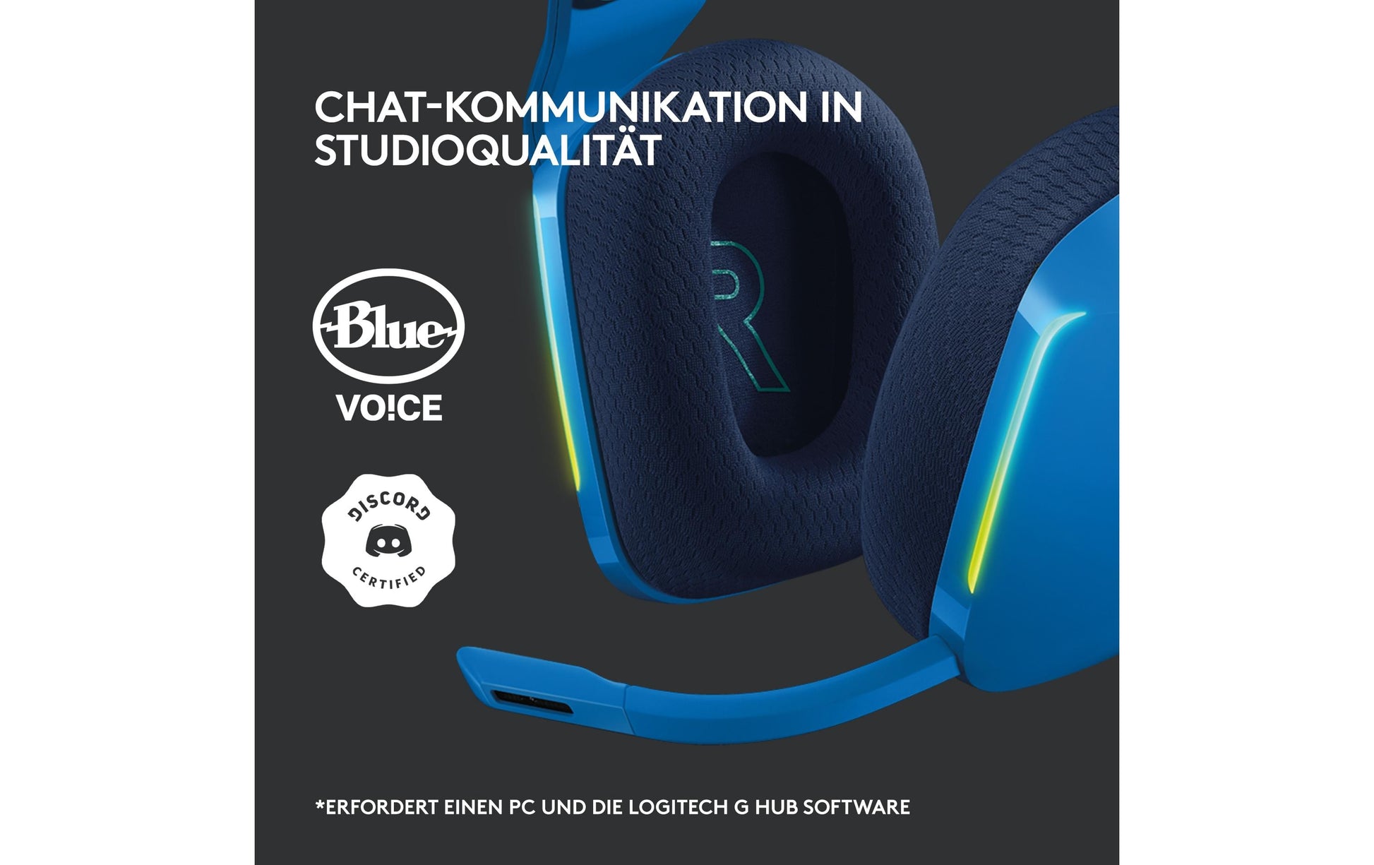 Logitech G G733 LIGHTSPEED Gaming-Headset – Over-Ear, Stereo, Kabellos, mit USB-A-Dongle, Blau