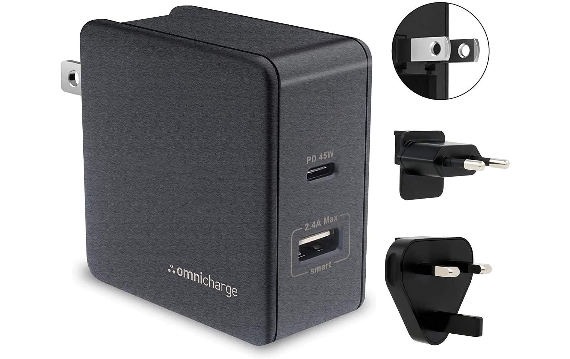 Omnicharge Omni Wallcharger – 45 W, 1× USB-C + 1× USB-A