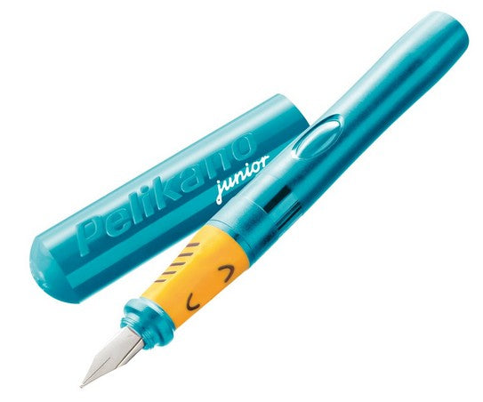 Pelikano junior – Federspitze A – für Rechtshänder – türkis, blau – Patronen