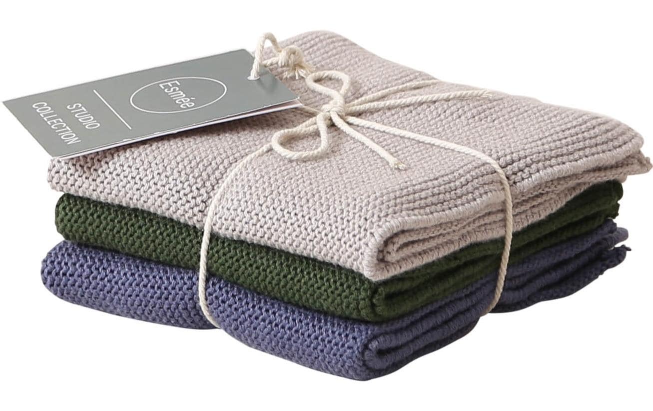 Esmée Reinigungstuch – assortiert – 25 × 25 cm – Baumwolle – 3er-Set