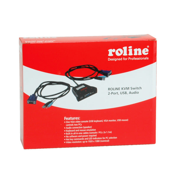 ROLINE Star – 2-Port VGA KVM-Switch – 1920 × 1080, Audio