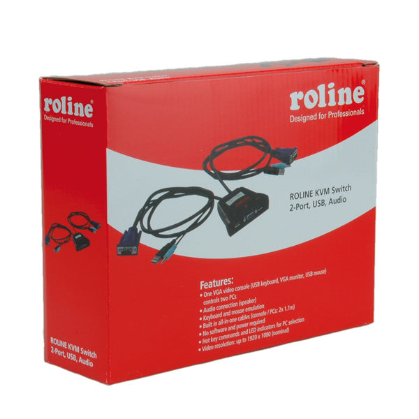 ROLINE Star – 2-Port VGA KVM-Switch – 1920 × 1080, Audio