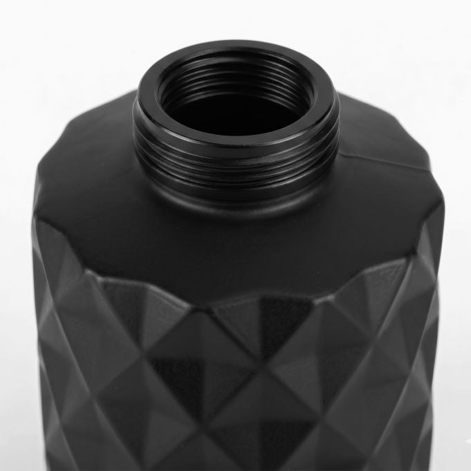 Relaxdays Seifenspender – Glas/Edelstahl, Schwarz, 350 ml