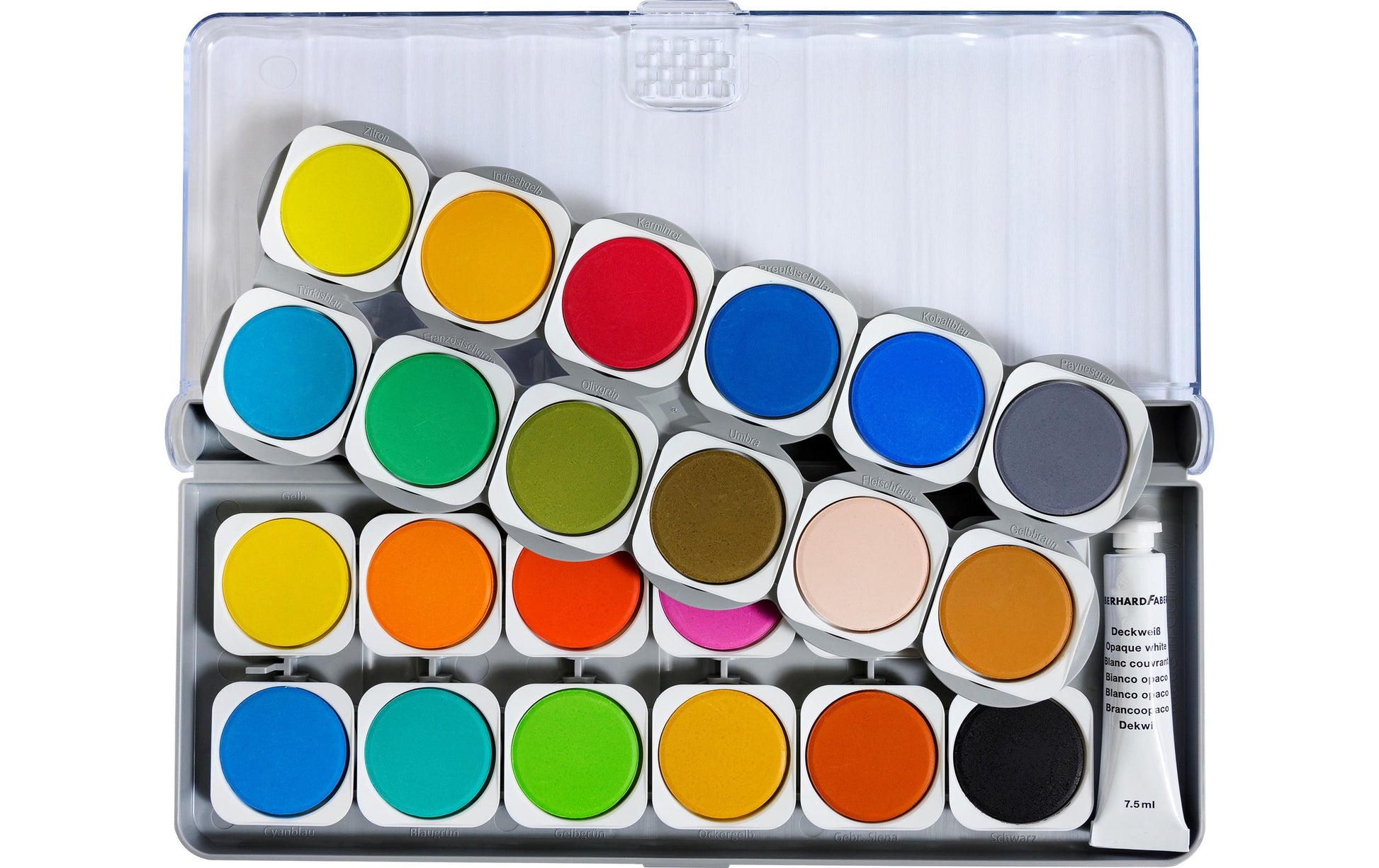 Eberhard Faber WINNER Deckfarbkasten – 24 Farben (inkl. Deckweiss 7,5 ml)