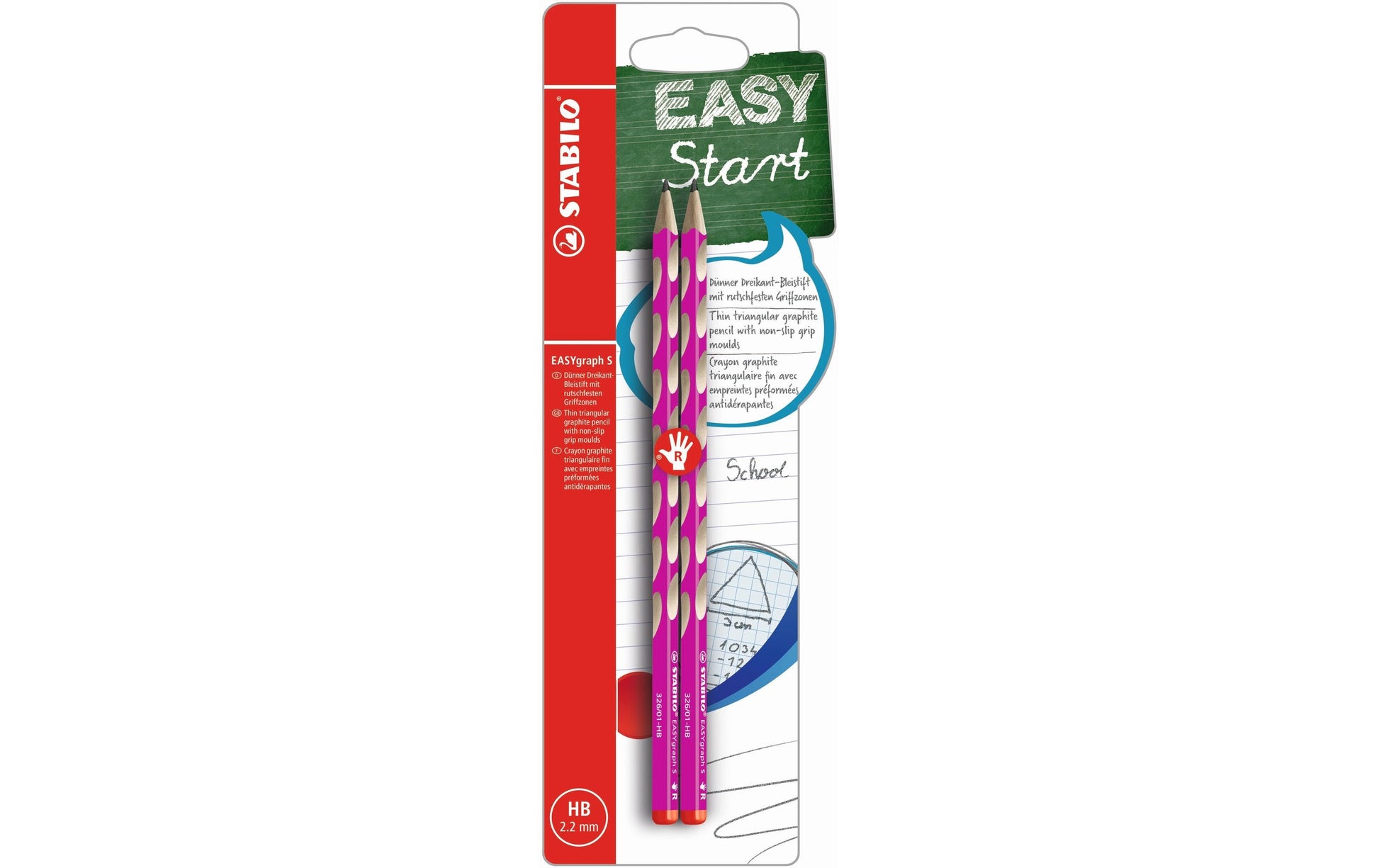 STABILO EASYgraph S Bleistifte HB, dreikantig – 2er-Set