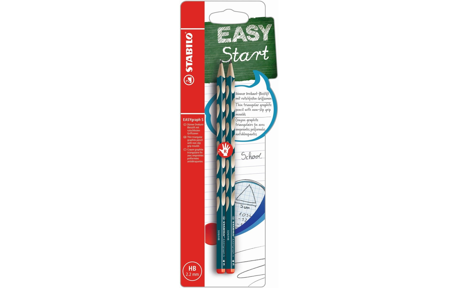 STABILO EASYgraph S Bleistifte HB, dreikantig – 2er-Set