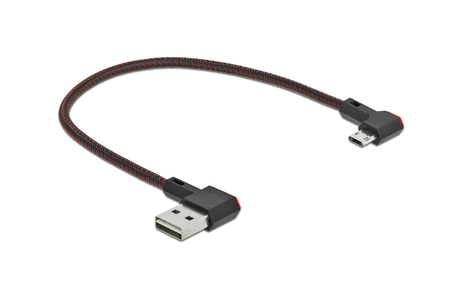 DeLOCK USB-A auf Micro-USB-B Kabel – USB 2.0 (480 Mbit/s) – 0,2 m – Abgewinkelt – Schwarz