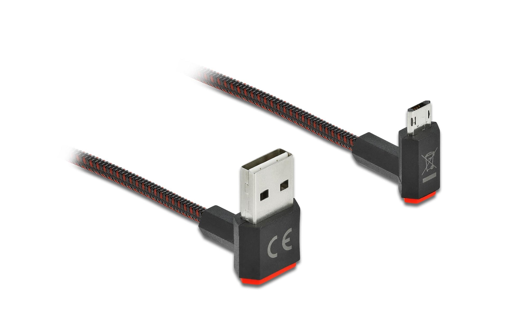 DeLOCK USB-A auf Micro-USB-B Kabel – USB 2.0 (480 Mbit/s) – 0,2 m – Abgewinkelt, beidseitig einsteckbar – Sc