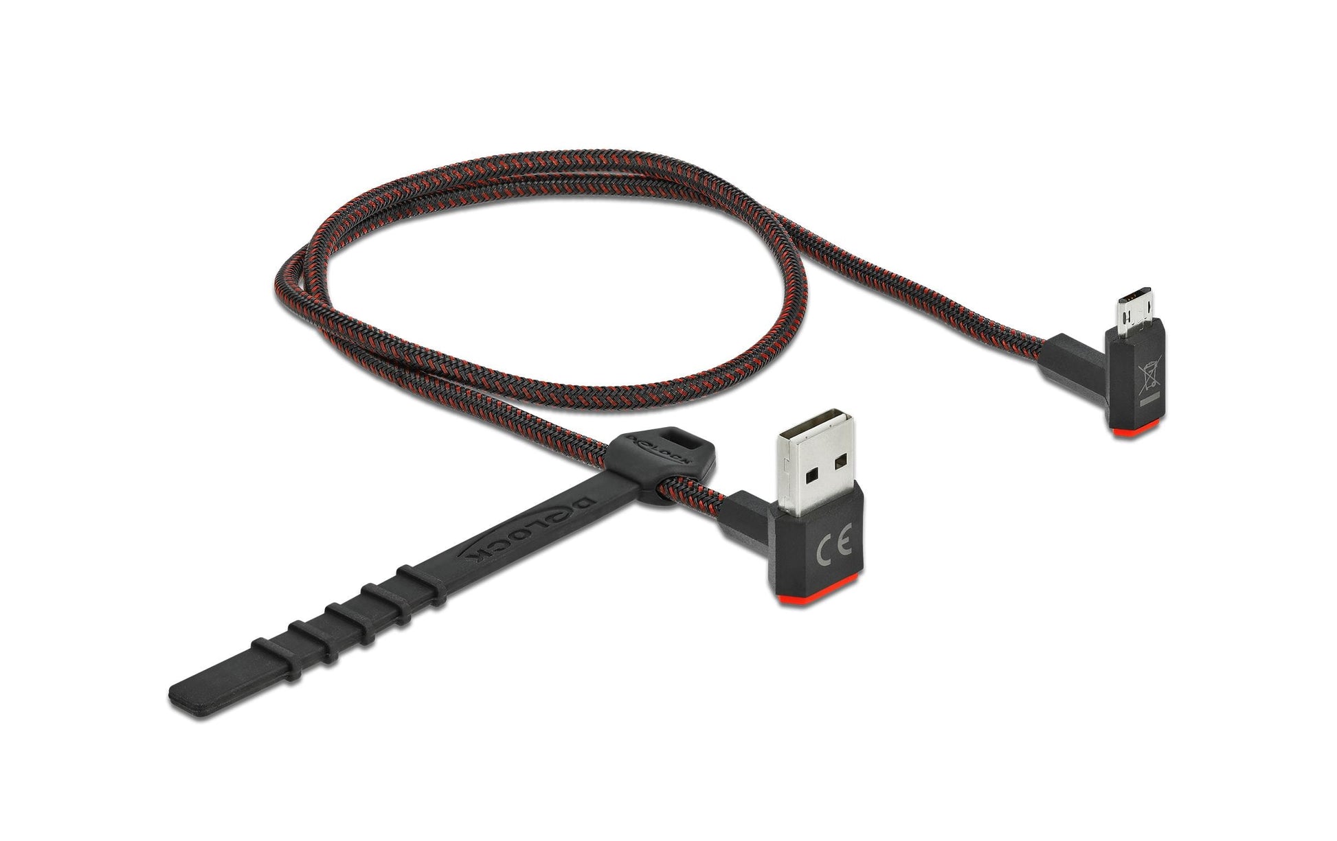 DeLOCK USB-A auf Micro-USB-B Kabel – USB 2.0 (480 Mbit/s) – 0,5 m – Abgewinkelt, Beidseitig einsteckbar