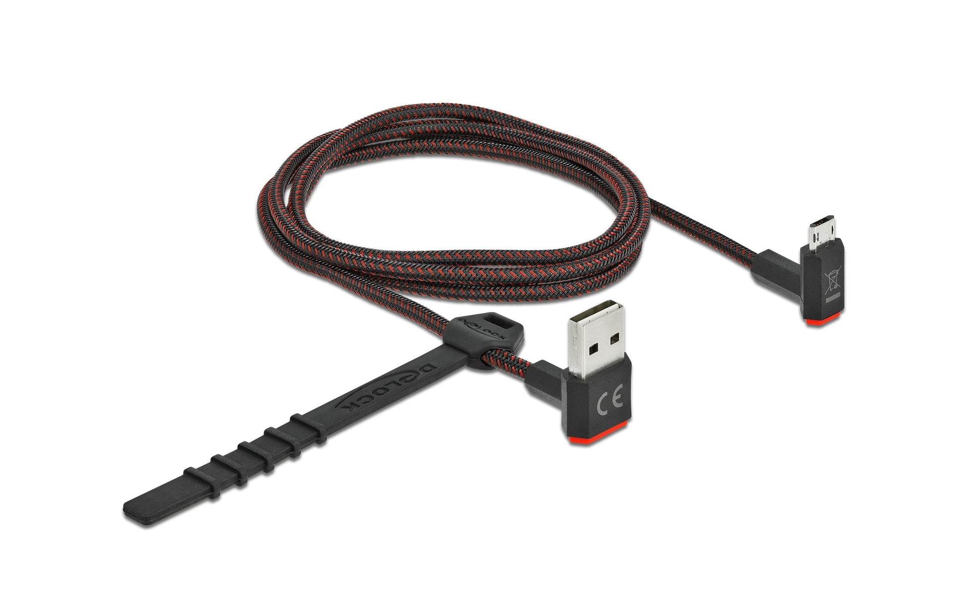 DeLOCK USB-Kabel – USB-A auf Micro-USB-B Kabel – USB 2.0 (480 Mbit/s) – 1 m – Abgewinkelt – Schwarz