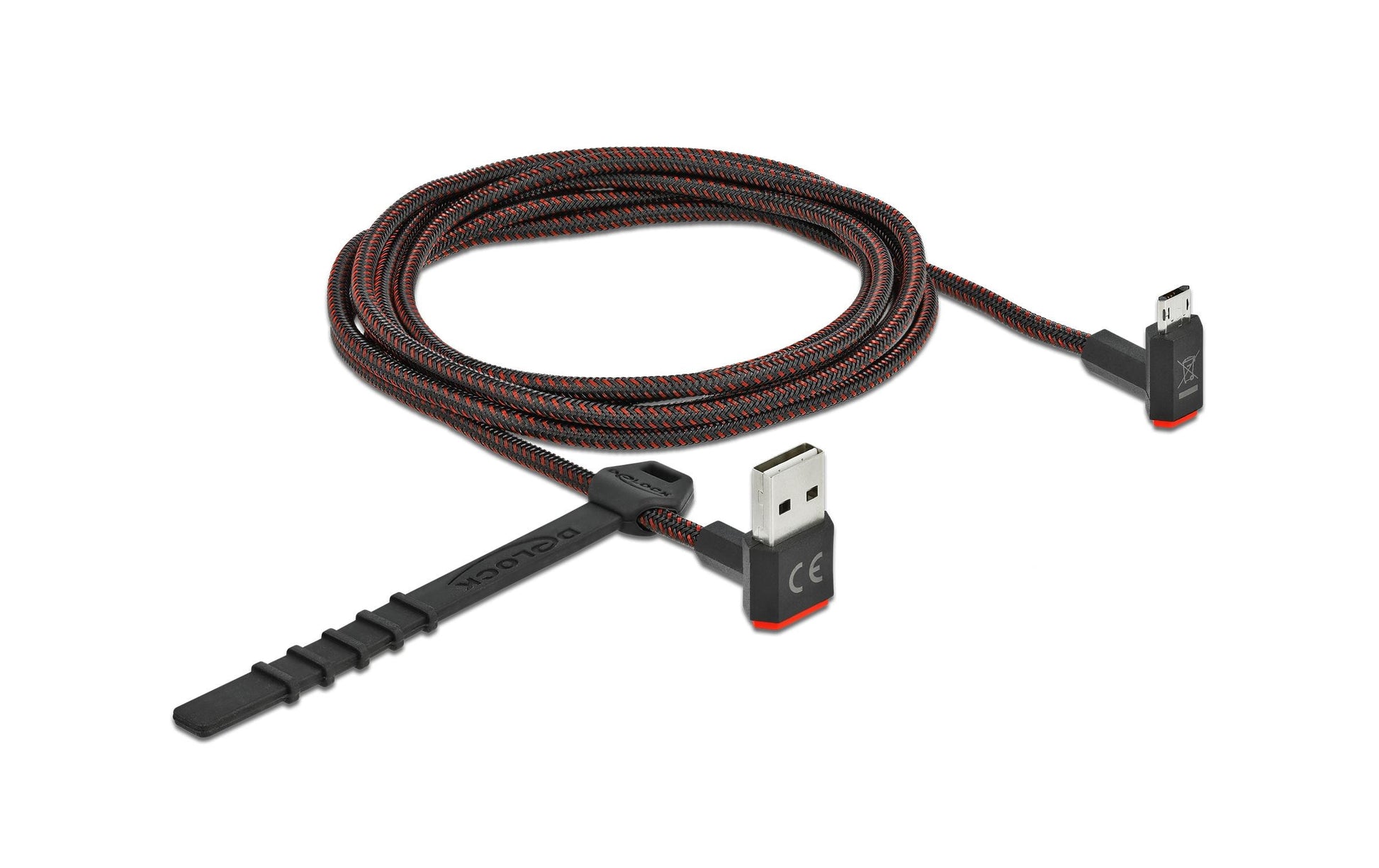 DeLOCK USB-A auf Micro-USB-B Kabel – USB 2.0 (480 Mbit/s) – 2 m – Abgewinkelt – Schwarz