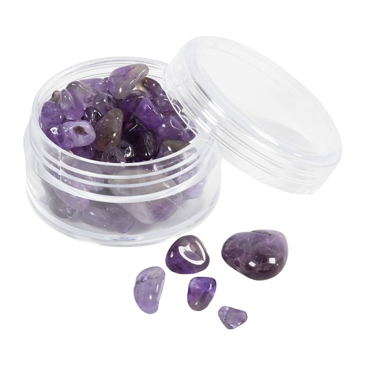 Creativ Company Perlenset (Amethyst) – flieder – Ø 10 mm, Loch 1 mm – 60 Stk.