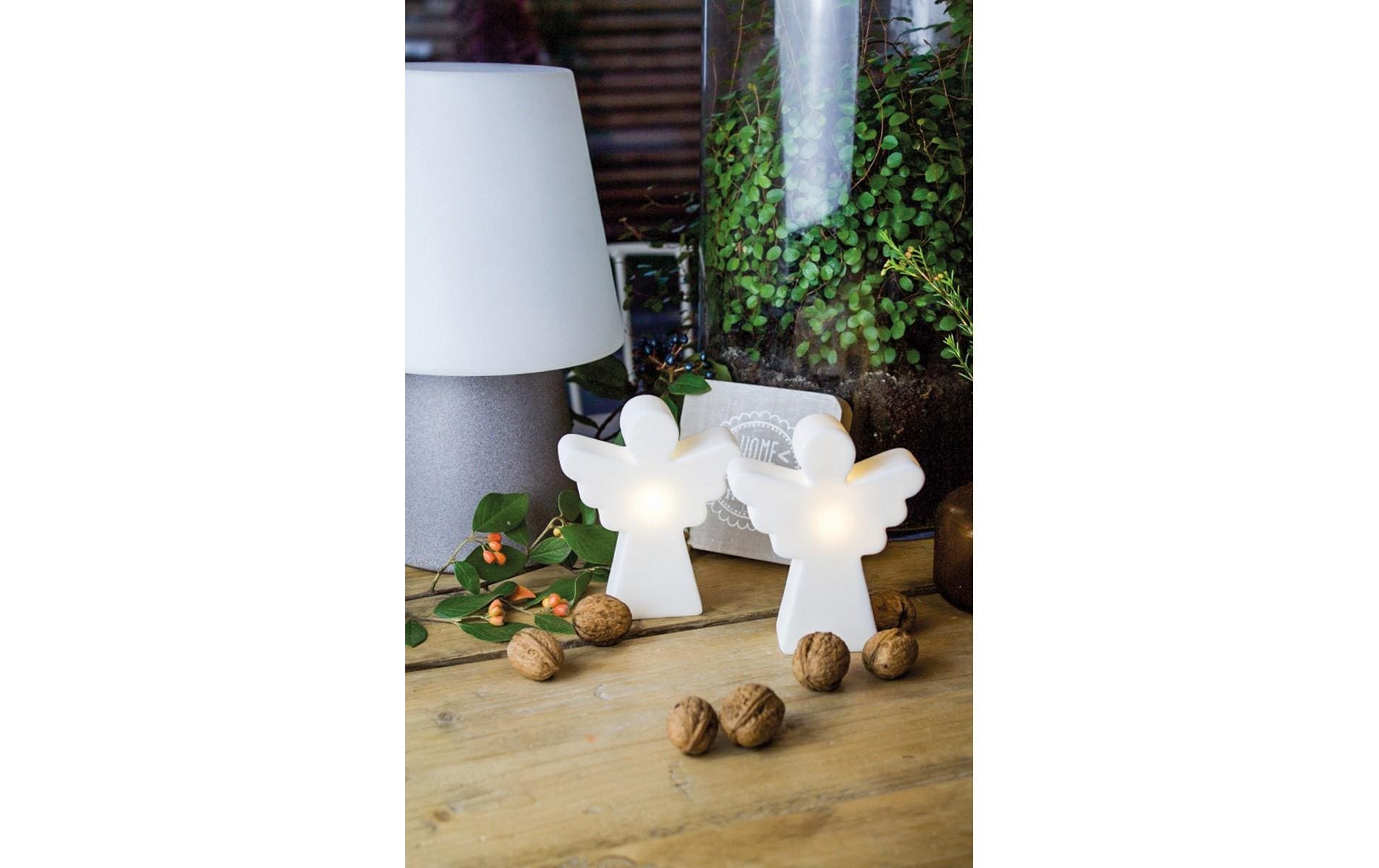 8 seasons design Shining Angel Micro Leichte Dekorationsfigur – 3,2 × 12 × 0,9 cm – Kunststoff, weiss