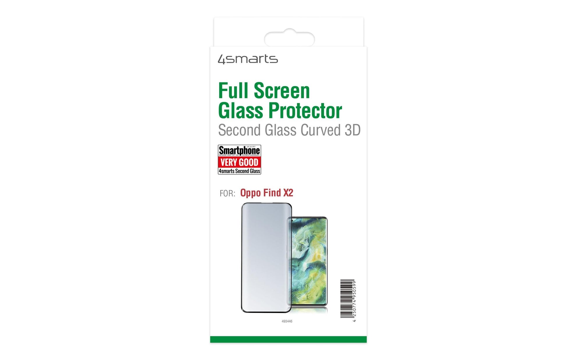 4smarts Displayschutz (Panzerglas), 9H – für Oppo Find X2