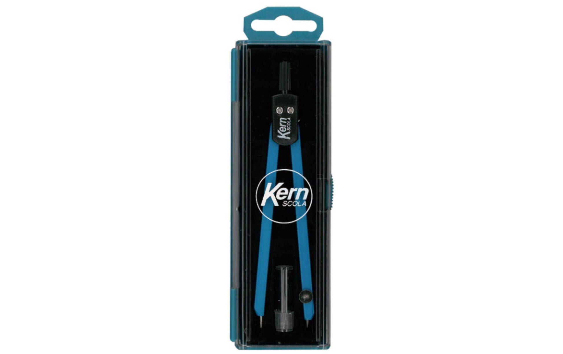 KERN Scola Zirkel – Länge 135 mm, max. Kreis-Ø 30 cm, inkl. Minendose, blau