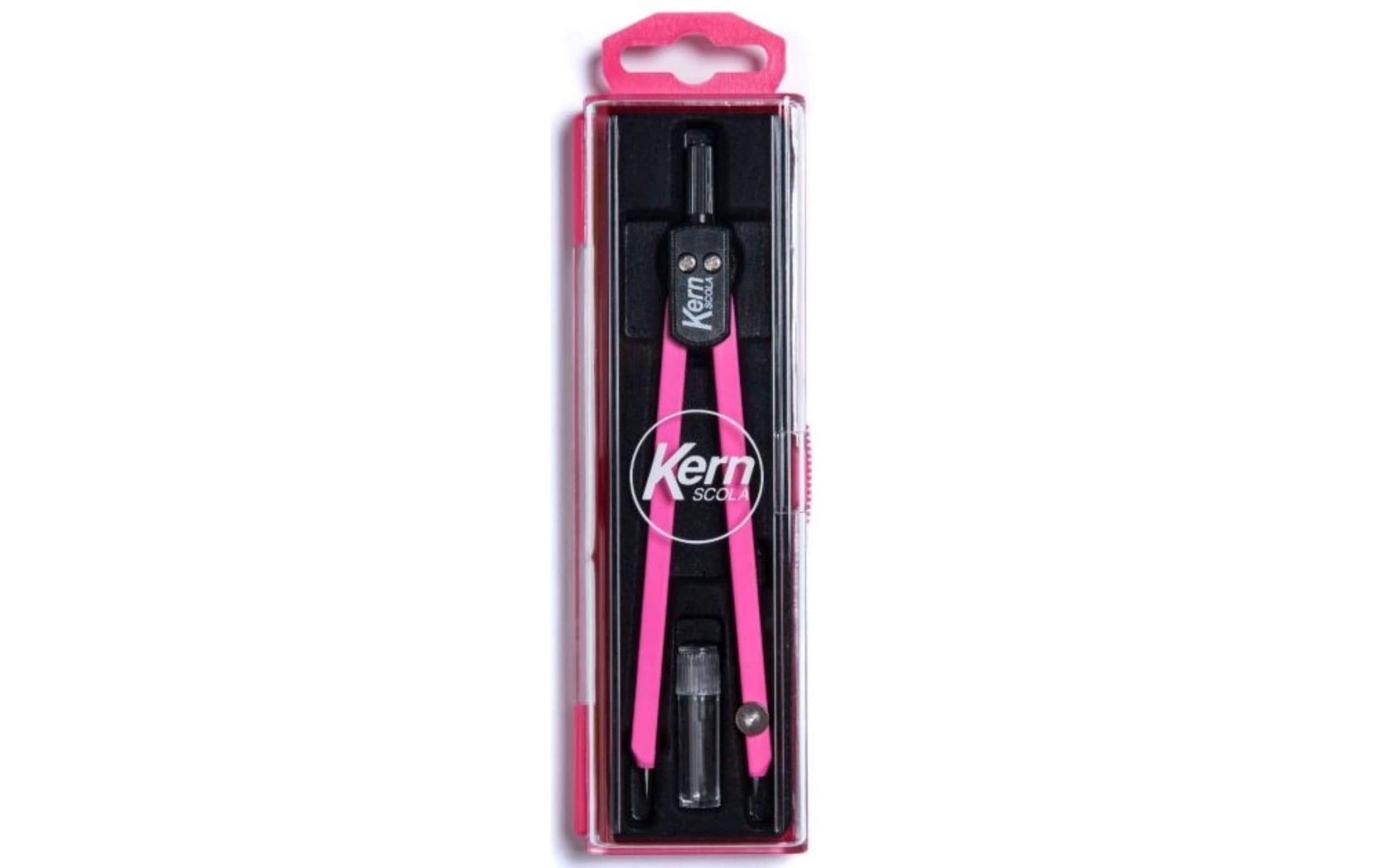 Kern Scola Neon Zirkel – Länge 135 mm, max. Kreis-Ø 30 cm, inkl. Minendose, pink