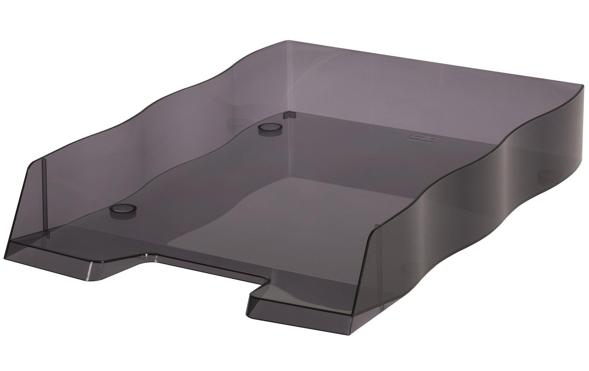 Styro Briefkorb – mit Beschriftungsfeld, hochglänzend, transluzentes Anthrazit, B 255 × H 62 × T 355 mm