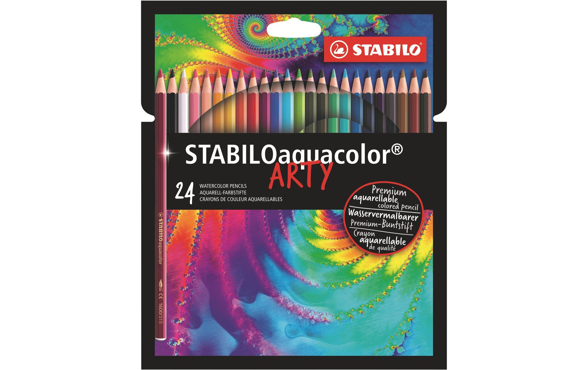 STABILO Aquarellfarbstifte aquacolor Arty – 24 Farben, Ø 2,8 mm