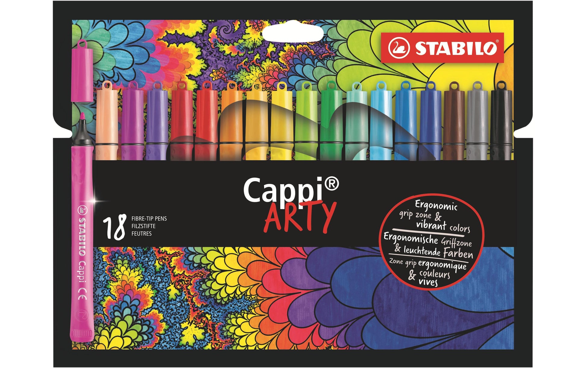 STABILO Filzstifte Cappi Arty, Strichbreite 1 mm, auswaschbar, 18 Farben