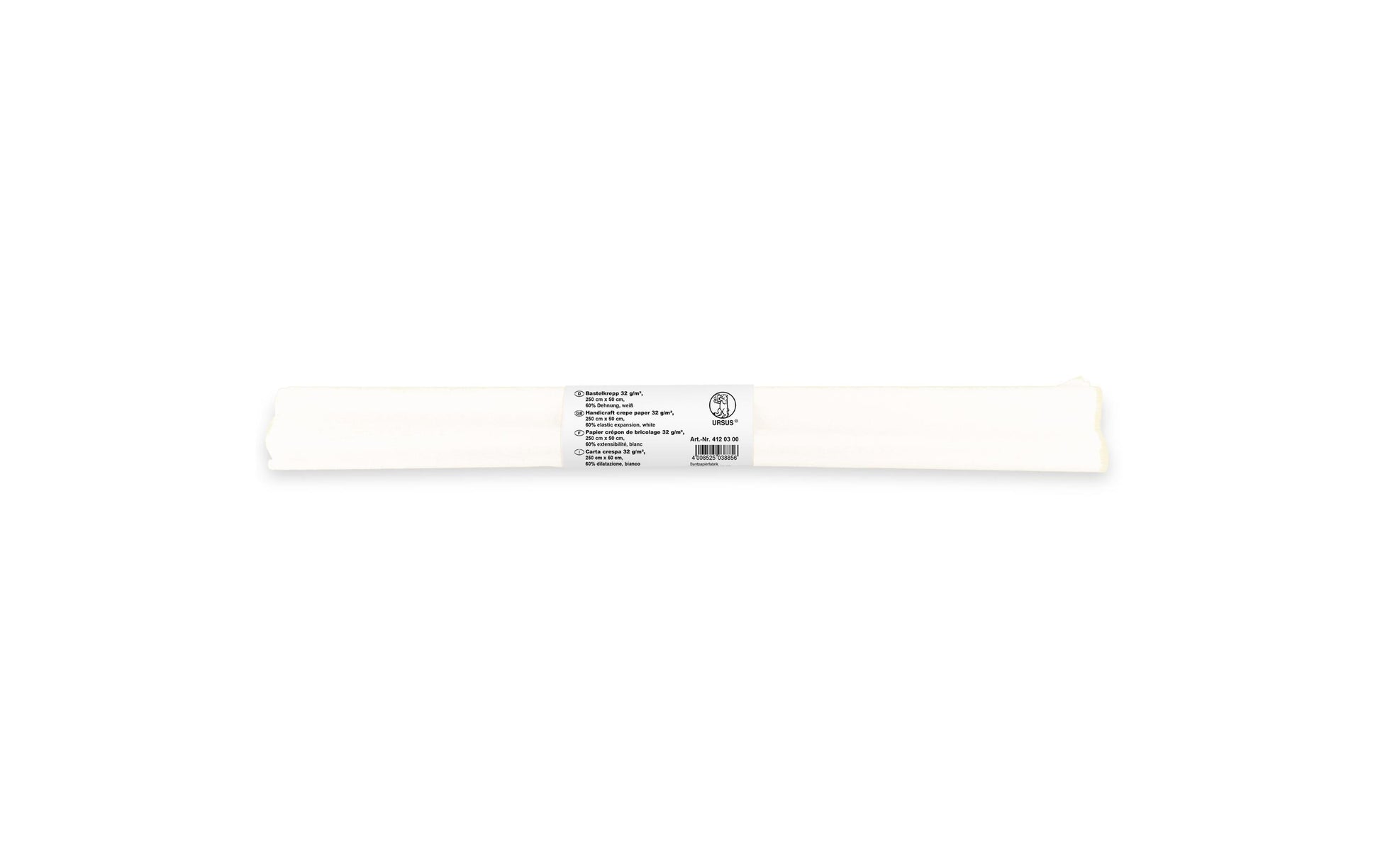 URSUS Krepppapier, Weiss, 50 × 2,5 m, 32 g/m², 4120300