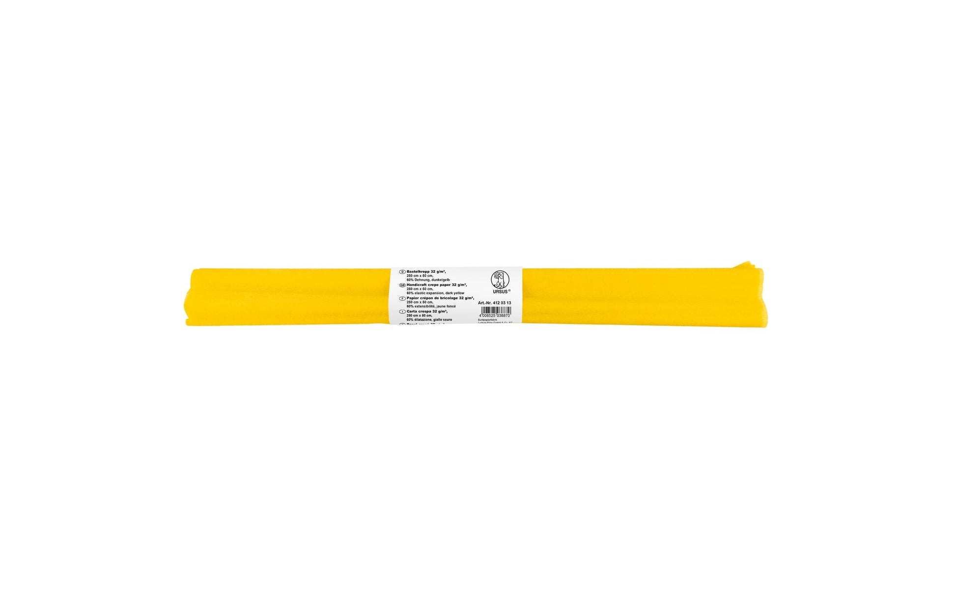 URSUS Krepppapier-Rolle – 50 cm × 2,5 m, Gelb, 32 g/m²