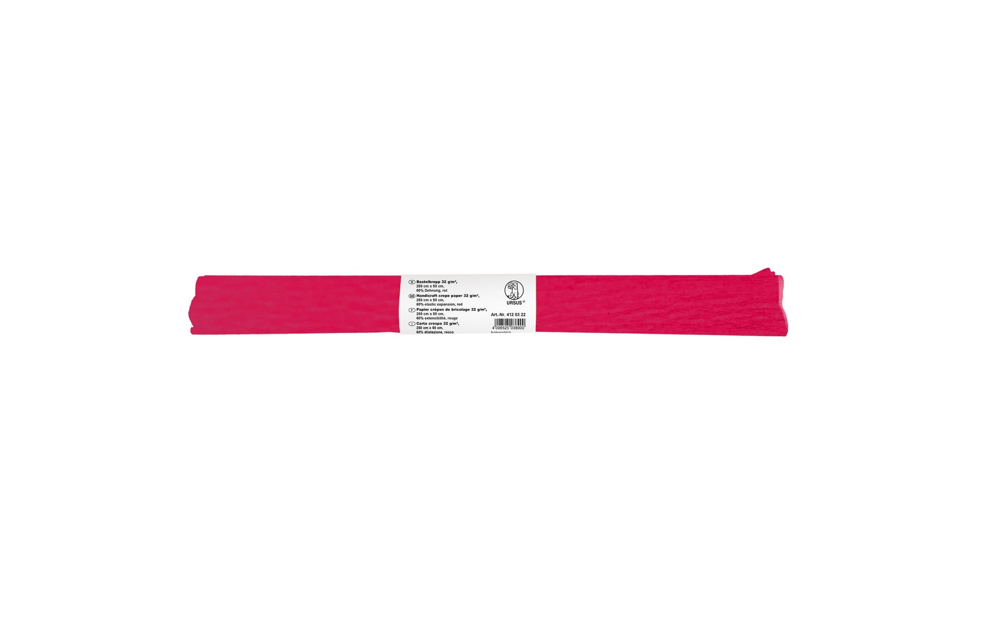 URSUS Krepppapier, Kunstpapier, Rot, 50 cm × 2,5 m, 32 g/m², 1 Rolle, 4120322