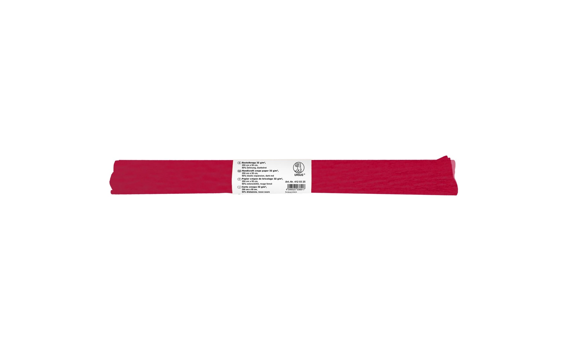 URSUS Krepppapier-Rolle – 50 cm × 2,5 m, dunkelrot – 1 Rolle