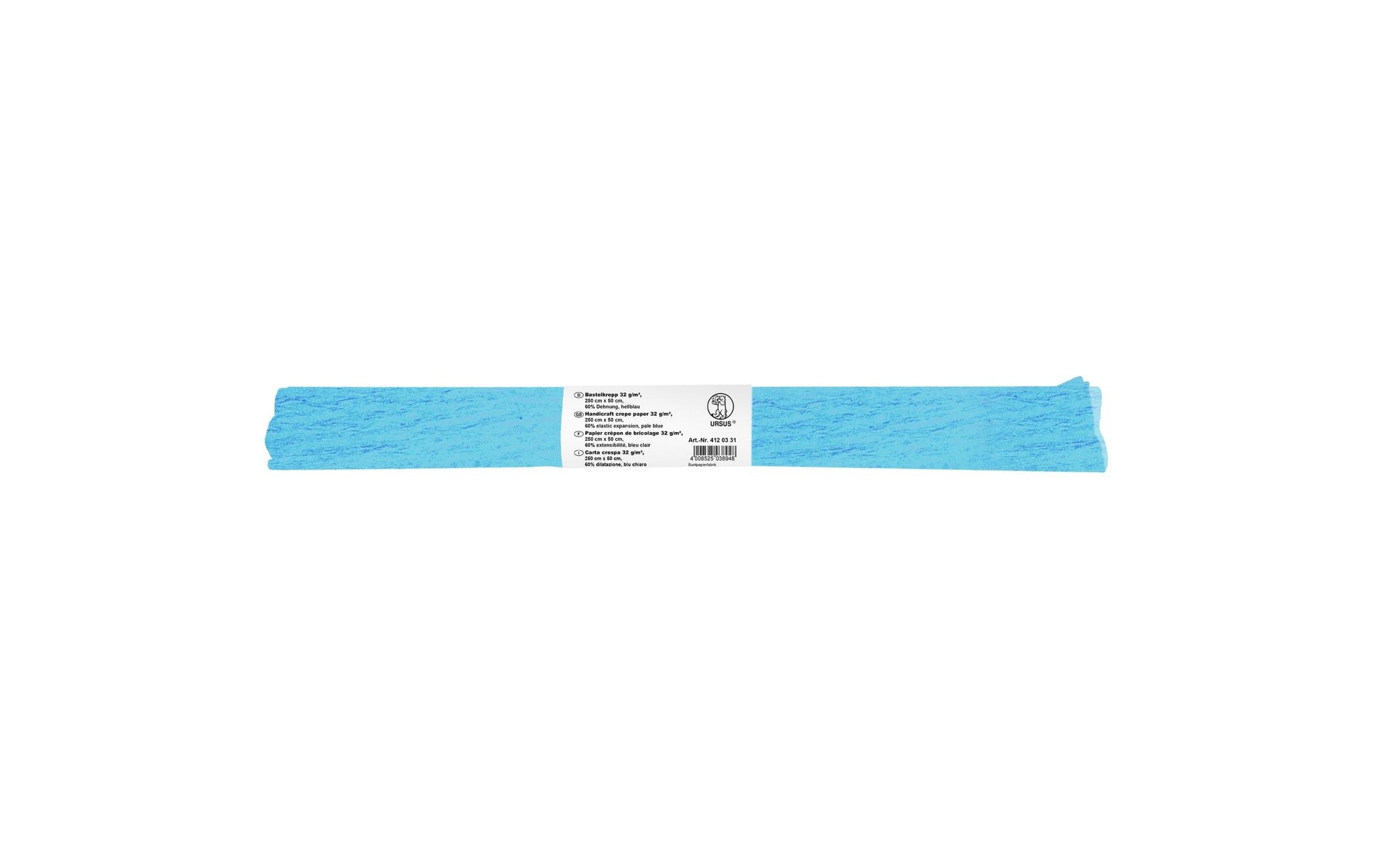 URSUS Krepppapier-Rolle – 50 cm × 2,5 m, Hellblau, 32 g/m² – 1 Rolle