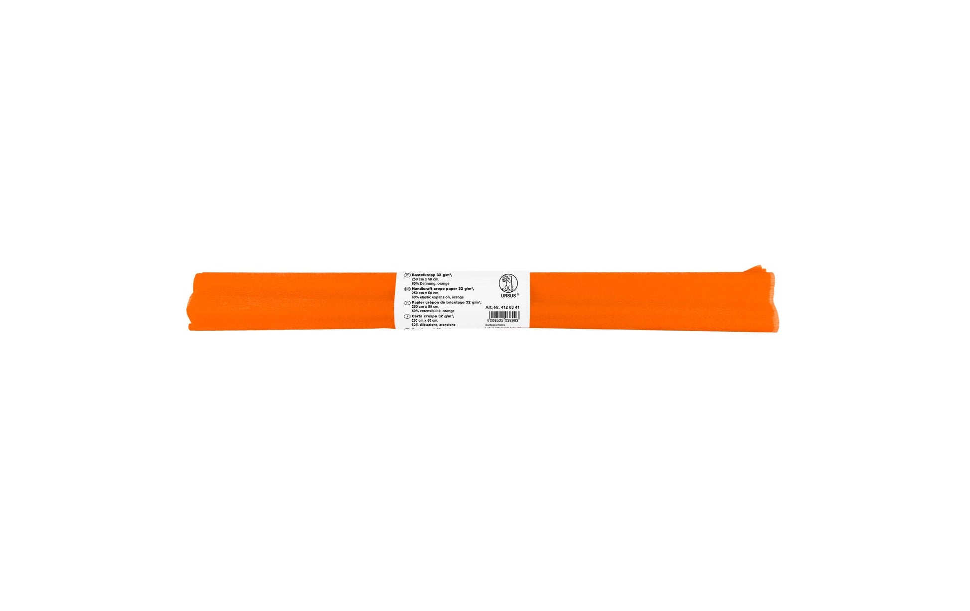 URSUS Krepppapier, Orange, 50 × 2,5 m, 32 g/m², 1 Rolle