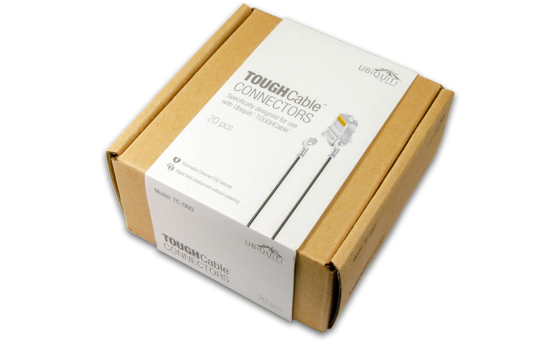 Ubiquiti TC-GND-20 RJ-45-Stecker – Cat5e, F/UTP, 20er-Pack, transparent, geerdet, für Toughcable
