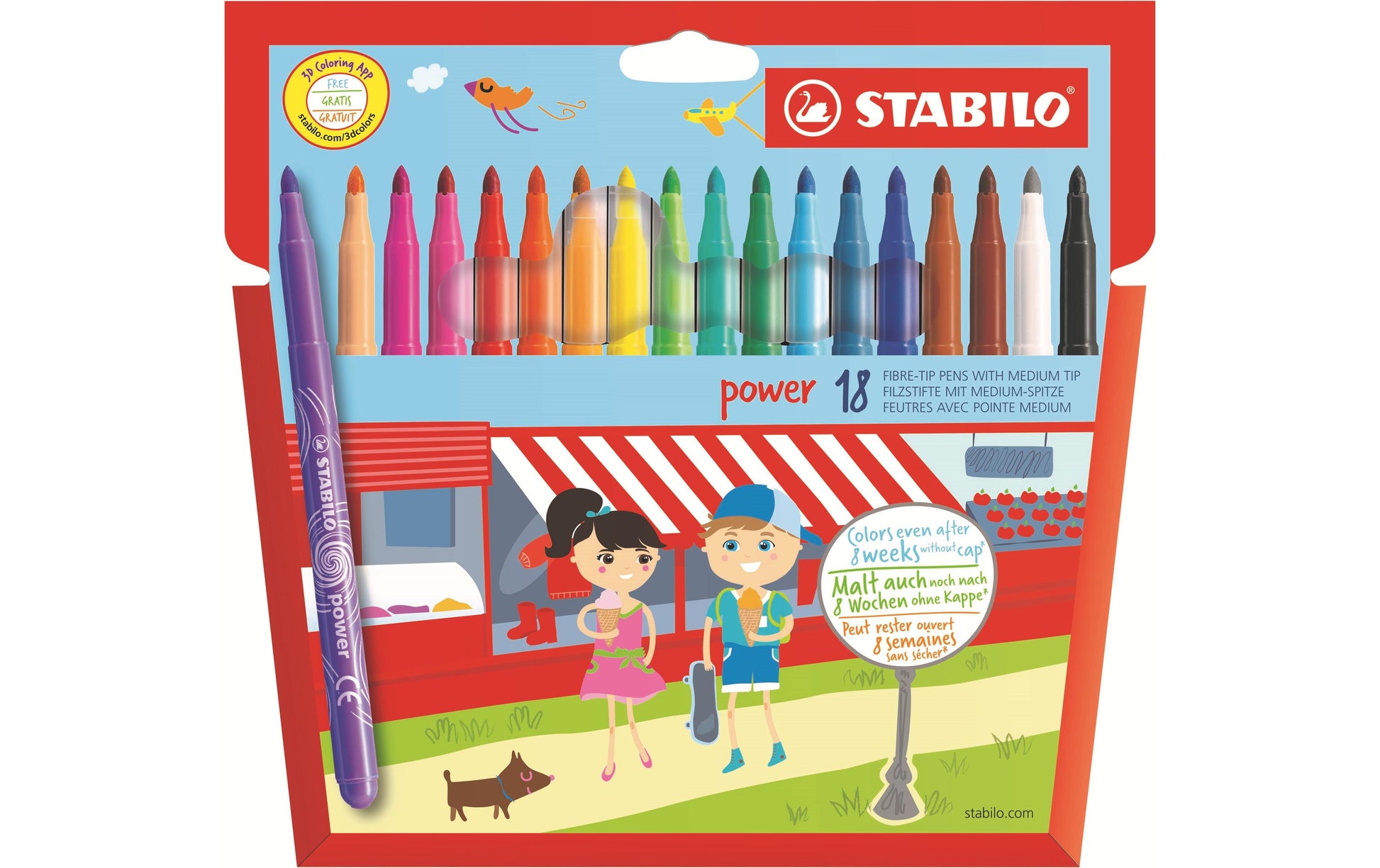 STABILO Filzstifte, Strichbreite 2 mm, 18 Farben