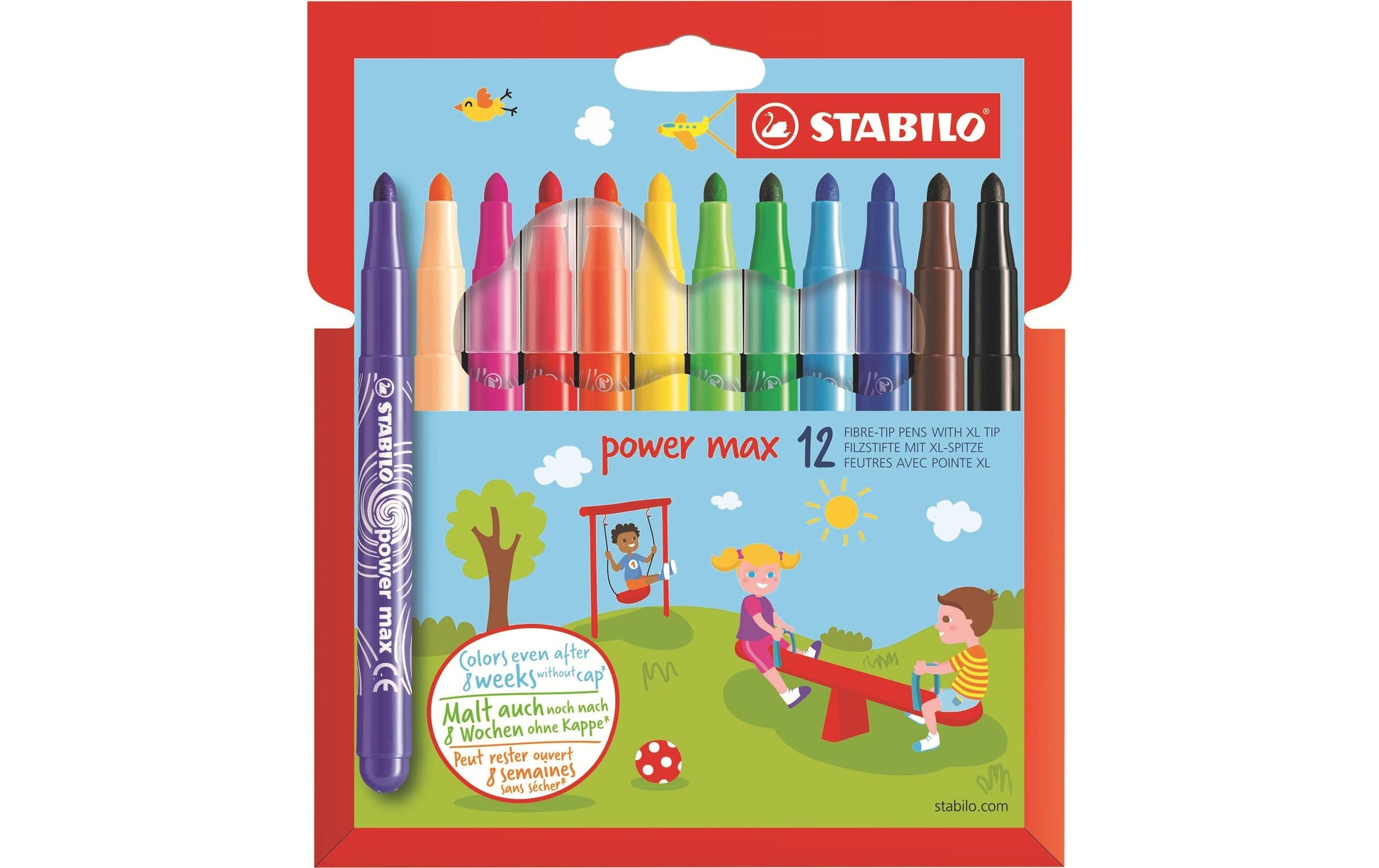 STABILO Filzstifte, Strichbreite 3 mm, auswaschbar, 12 Farben