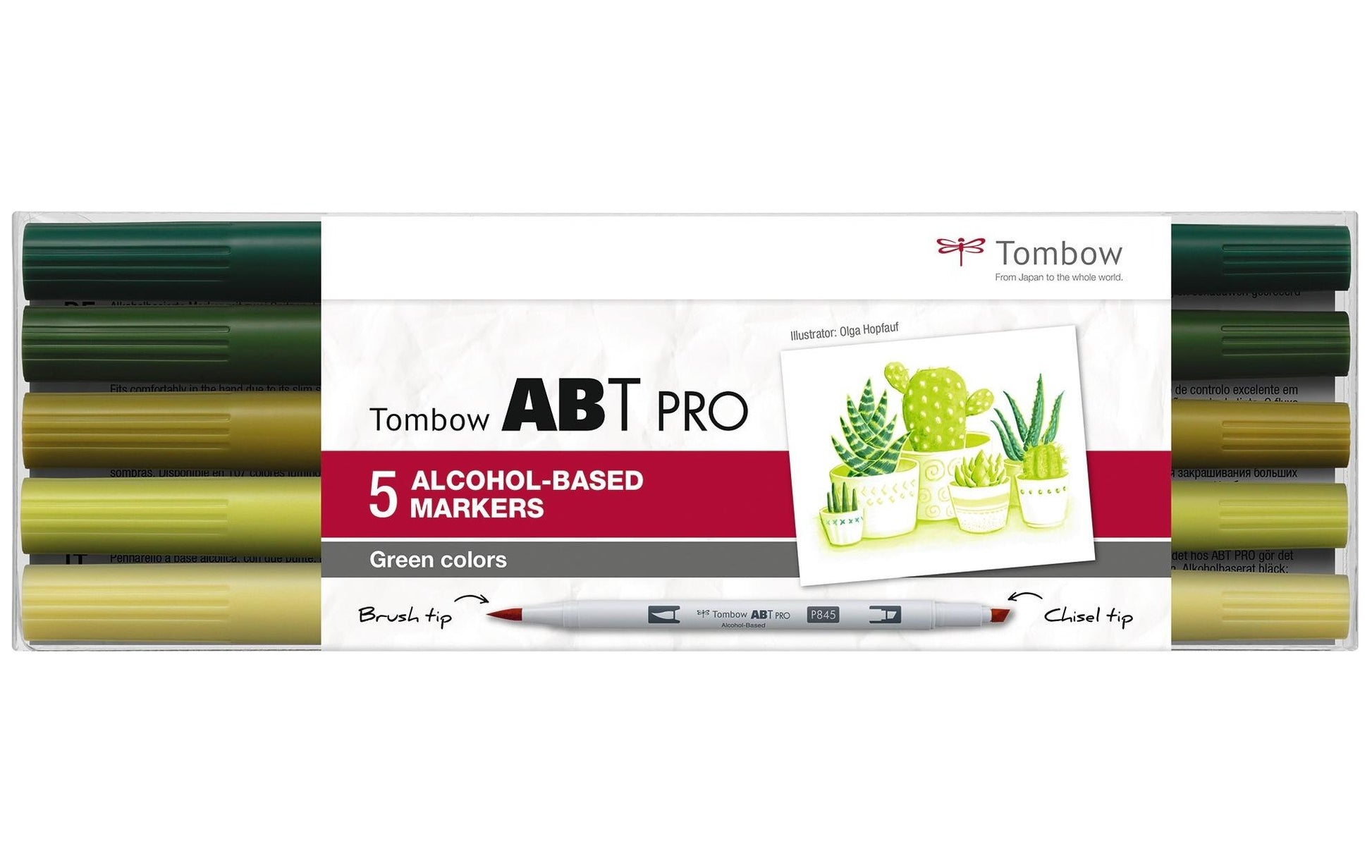 Tombow Filzstifte ABT PRO Dual Brush Pen, 5 Stk.