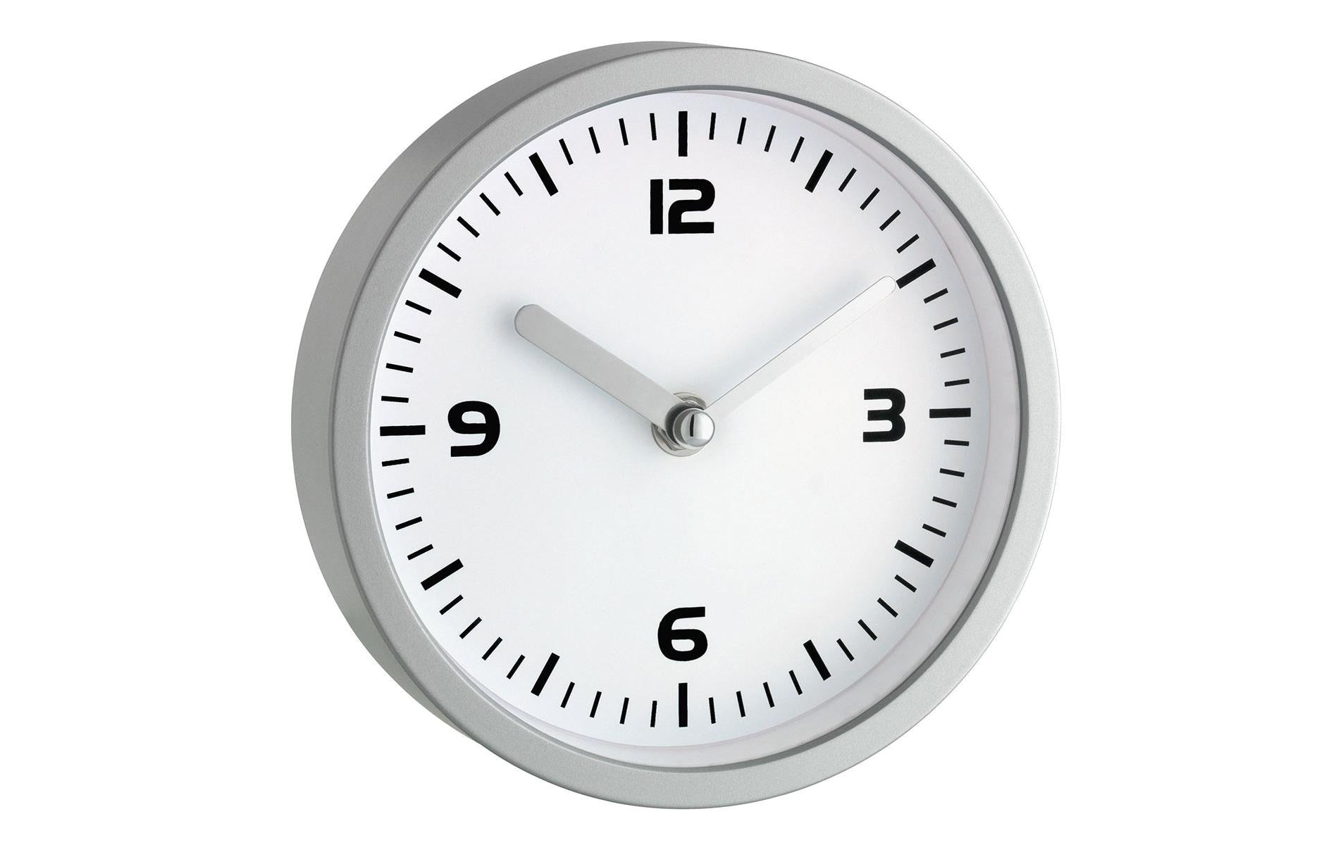 TFA-Dostmann TFA Dostmann Wanduhr – Analog, Ø 16,3 cm, Silber