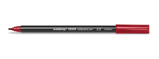 Edding Calligraphy 1255 Kalligrafiestift – Kalligrafiespitze, 2 mm, Karmesin, wasserbasiert, wasserfest