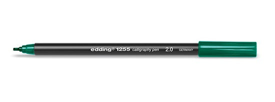 Edding Calligraphy 1255 Kalligrafiestift – Kalligrafiespitze, 2 mm, wasserfest, wasserbasiert, grün