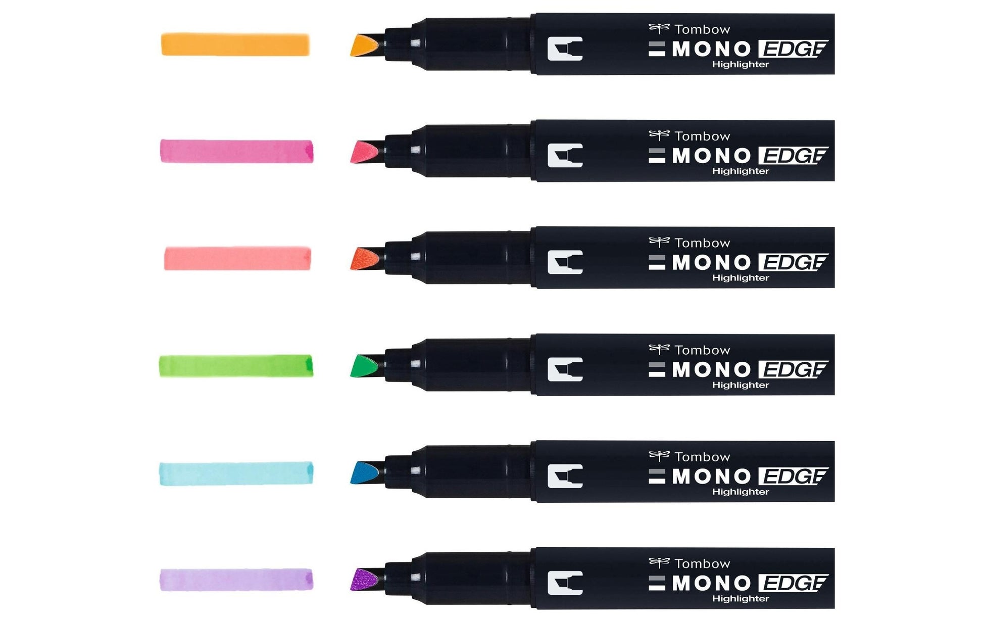 Tombow Non-Permanent-Marker MONO edge – feine Rundspitze – sortiert – 6er-Set
